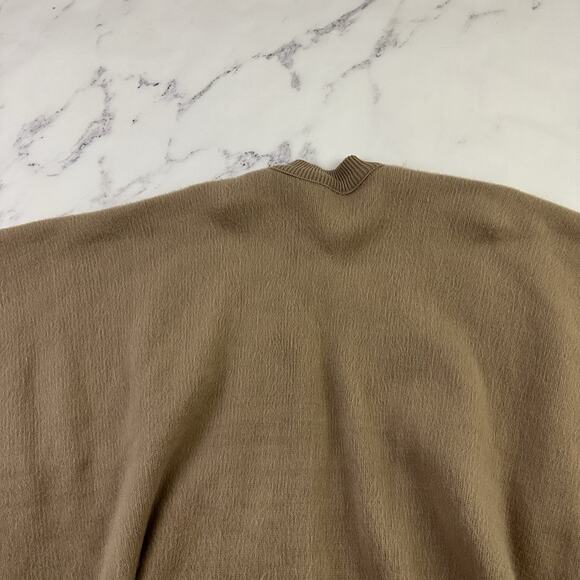 Cascada Womens Vintage 80s Cape Poncho Sweater One Size Taupe Brown Wool - Picture 8 of 10